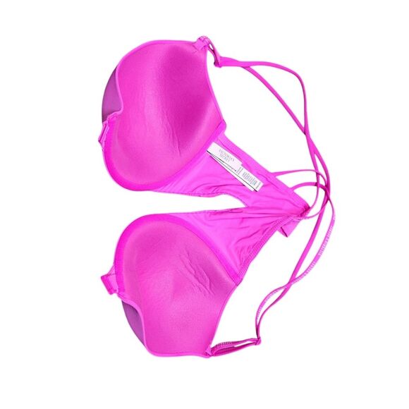 Victoria's Secret Bra Tshirt Lightly Lined Demi Front Close Racer Back Pink 34DD - Picture 7 of 11
